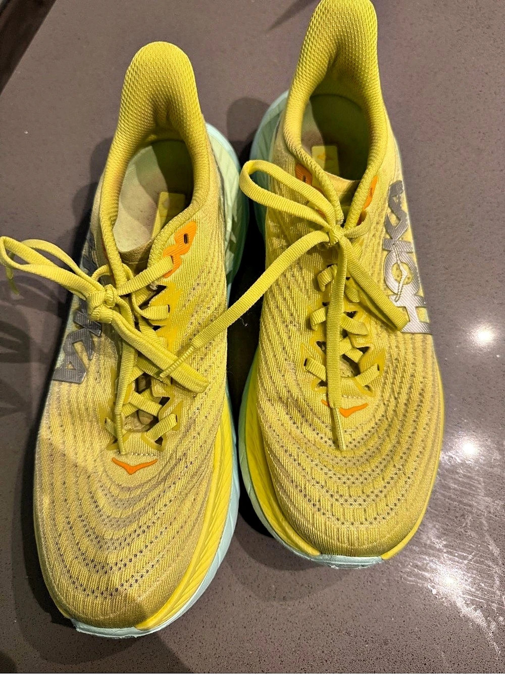 Hoka Mach 5 Yellow & Green Athletic Shoes